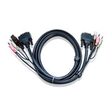 3m USB, Audio and DVI-D All in one KVM Cable for use with USB, Audio and DVI-D Switches
