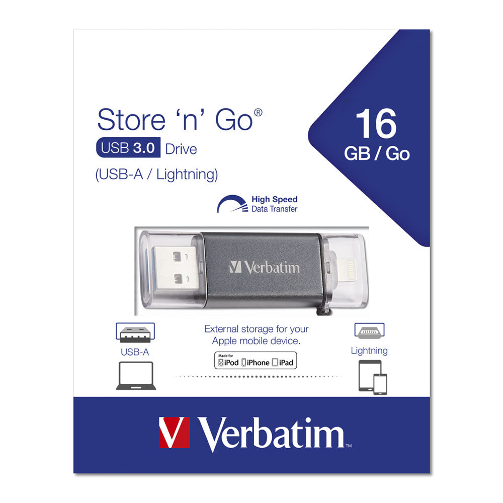 Verbatim Store'n'Go 16GB Apple Lightning / USB3.0 Drive