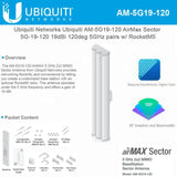 Ubiquiti 2x2 MIMO BaseStation Sector Antenna - AM5G19120